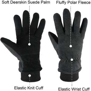 Gants thermiques en daim de cerf, imperméables, coupe-vent, isolés, pour la conduite et la randonnée - Product Image 2