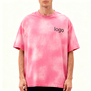 เสื้อยืดวินเทจไซส์ใหญ่สำหรับผู้ชาย คุณภาพสูง ล้างสีแบบแอซิด แต่งโลโก้ด้วยคริสตัล สไตล์สตรีทแวร์ - Product Image 4