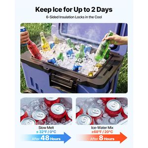 Glacière rigide portable à roulettes 45QT, étanche, garde les aliments au frais pendant 48 heures - Product Image 5