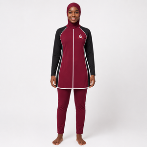 Ensemble burkini élégant pour femmes offrant une couverture complète, un tissu doux et une coupe flexible pour la natation en piscine, les voyages et les tenues de resort. - Product Image 1