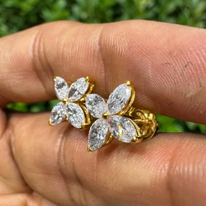 Pendientes de Diamantes de Laboratorio de Lujo E VVS2 VS1, 2CTW, Corte Marquesa, con Cierre de Rosca, Joyería de Aniversario - Product Image 5