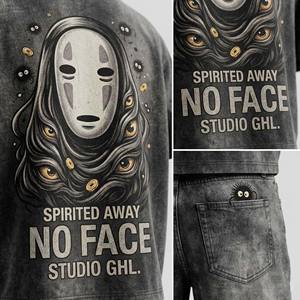 ชุดเซ็ตเสื้อยืดและกางเกงขาสั้นผู้ชายสไตล์วินเทจพิมพ์ลายพัฟแบบไม่มีลายหน้า  ใส่สบายสำหรับฤดูร้อน  แบบ 2 ชิ้นเข้าชุดกัน  สตรีทแวร์  ย้อมสีแบบแอซิดวอช  สีดำซีดแบบซันเฟด - Product Image 3