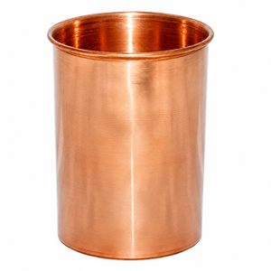 Gobelet à eau en cuivre pur, artisanal, verre à boire ayurvédique pour les bienfaits santé, design simple, tasse en cuivre pour la maison et le bureau - Product Image 1
