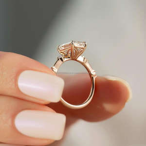 IGI/GIA Lab Grown Vintage 14K oro blanco boda/compromiso Unisex anillo corte diamante aniversario fiesta regalo con pera corte diamante - Product Image 3