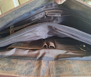 Classic Men's Crazy Horse Leather Briefcase With Buckle Closure Durable Business Messenger Bag Genuine Leather <b>Laptop</b> Bag - Product Image 4