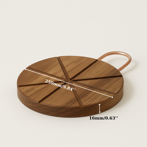 Planche à découper ronde en bois d'acacia 25 cm, planche de cuisine en bois massif, planche de boucher, fabricant OEM, vente en gros - Product Image 5