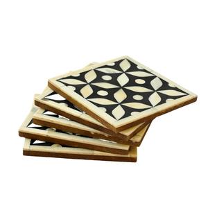 Best Quality Decorative Bone Inlay <b>Coaster</b> Set Handmade <b>Drink</b> <b>Coasters</b> for Dining Table and Home Decor Available at Best Price - Product Image 3