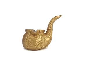 Cenicero de latón vintage con diseño floral artesanal, decoración de mesa antigua, soporte para cigarros - Product Image 4