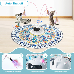 Tự Động 3-Trong-1 Thông Minh Mèo Đồ Chơi Mèo Mèo Con Ẩn & Tìm Kiếm Tương Tác Laser & Di Chuyển Lông Tập Thể Dục Kicker Mèo Tease Stick Đồ Chơi - Product Image 4