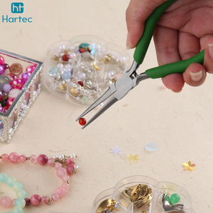Professional Stainless Steel Jewelry Pliers Tapered Baguette Cut Green Handle For DIY <b>Wire</b> Wrapping Beading Tools - Product Image 4