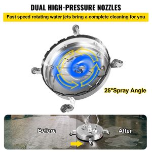 Pulitore per Superfici da 20 Piedi con Pressione di 4000 PSI, 2 Ugelli per Pulizia di Vialetti e Marciapiedi, Idropulitrice in Acciaio Inossidabile - Product Image 3