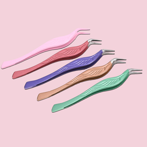 Pince à épiler colorée durable et réutilisable pour cils, en acier inoxydable, pour recourber naturellement, lavable, haute qualité, marque privée, vente en gros - Product Image 2