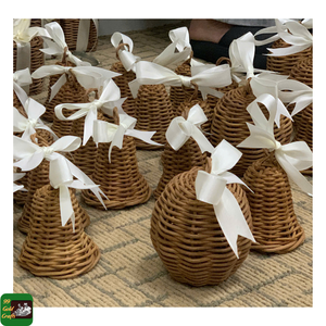Ornements de Noël suspendus en rotin faits à la main et écologiques, décorations d'arbre tissées naturelles pour la décoration de la maison et les présentoirs de cadeaux de fin d'année - Product Image 4