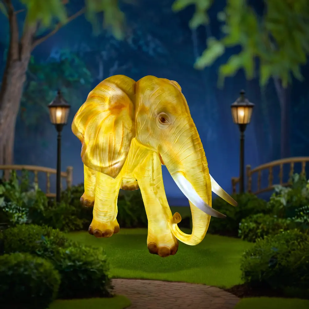 Toprex umweltfreundliche Outdoor-LED-Lichter große Harz-Elefantengestähnissen Skulptur für Rasengarten Themenpark Festivaldekoration