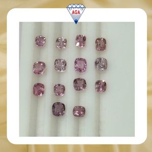 พลอยสปิเนลสีชมพูธรรมชาติทรงคุชชั่น ขนาด 5 ถึง 7 มม. แบบหลวม โปร่งใส ไม่ผ่านการอบอุ่น จากพม่า คุณภาพดี ขายส่ง - Product Image 2