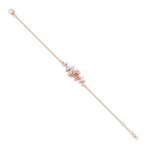 Graduated Pear-Shaped Cluster Diamond Beaded <b>Bangle</b> <b>Bracelet</b> - Product Image 3