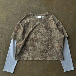 เสื้อยืดลายพรางผู้ชาย ผ้าฝ้าย 100% แขนสั้นสองชั้น - Product Image 1