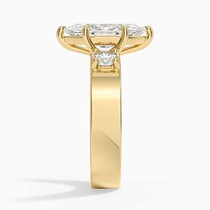 Anillo de Diamantes Cultivados en Laboratorio, Corte Marquesa, Tres Piedras, Diamante Redondo, Oro de 14K/18K, Anillo de Compromiso de Lujo para Mujer, Joyería Fina - Product Image 5