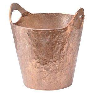 Seau à glace en cuivre martelé fait main avec poignées – Qualité supérieure – Seau à vin et champagne en cuivre pur – Bac à boissons - Product Image 1