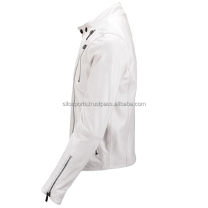 OEM 2025 Premium Pearl White Men's Motorbike Leather <b>Jacket</b> Low Moq Custom-Made High Quality Wholesale Leather Fashion <b>Jackets</b> - Product Image 3