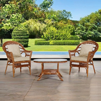 Ensemble de terrasse Kingdom en rotin moderne, canapé 2 places et fauteuil, mobilier d'extérieur pour hôtel et jardin, confortable, durable, fait main