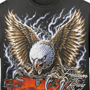 T-shirt noir à col roulé pour homme, imprimé sérigraphié Aigle, 100 % coton, coupe classique, manches courtes - Product Image 5