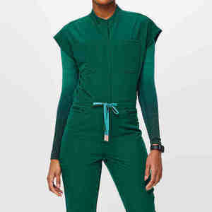Ensemble de Blouses Médicales Professionnelles Personnalisées Écologiques 100% Coton Extensible Uniforme d'Infirmière Pantalon Jogger Hôpital Médecin Spa Salon - Product Image 4