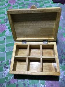 Handmade Polished Eco-Friendly Wood Nautical 4-Compartment Spice <b>Box</b> with Dust Resistant Design American Style Decor Gift - Product Image 6