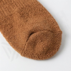 Crew Length Lounge <b>Socks</b> Solid <b>Brown</b> Cotton Bamboo Fiber Thick Knitted Thermal Winter Casual Adult <b>Socks</b> - Product Image 6