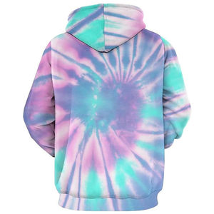 Sweat à capuche tie-dye personnalisé pour homme, séchage rapide, style streetwear, tissu pour l'automne, sweat à capuche basique en coton mélangé - Product Image 3