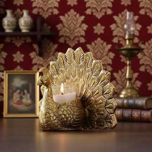 Iron Peacock <b>Tealight</b> <b>Holder</b> | Handmade Indian Home Decor Christmas & Easter Table Centerpiece - Product Image 5
