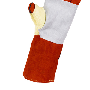 Welding <b>Gloves</b> Kevlar Stitching Leather Work Protection <b>Gloves</b> <b>Red</b> Leather Welding <b>Gloves</b> Long Sleeve Gauntlet Style <b>Gloves</b> - Product Image 4