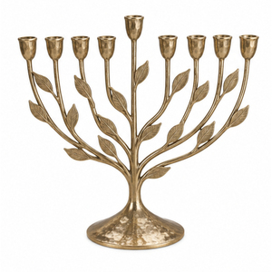 Ménorah de Hanouka en métal doré à 9 branches, chandelier juif traditionnel pour la décoration de table à la maison - Product Image 5