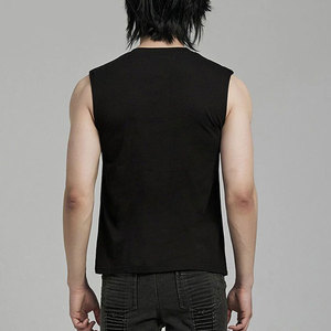 เสื้อกล้ามตาข่ายประดับหมุดสไตล์พังก์ร็อก กอธิค สตีมพังก์ สีดำสำหรับผู้ชาย ขายส่ง - Product Image 2