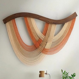 Abstract Macrame <b>Wall</b> Hanging Bohemian Home Decor Irregular Shape Natural Fiber Art Piece Single-Piece Package - Product Image 5