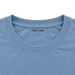 Camiseta de Cuello Redondo Azul para Mujer, Lyocell y Algodón Peinado, Jersey Suave, Manga Corta, Corte Holgado Informal, Proveedor Mayorista, OEM, Personalizado - Product Image 4