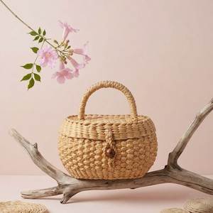 Bolso de Mimbre de Jacinto de Agua Tradicional Vietnamita, Estilo Retro, Bolso de Mano para Vacaciones - Product Image 5