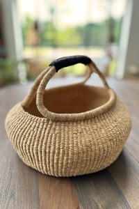 Seagrass <b>basket</b> with sewn-in handle Handmade <b>Storage</b> <b>Basket</b> Wholesale eco-friendly Made in Vietnam - Product Image 4