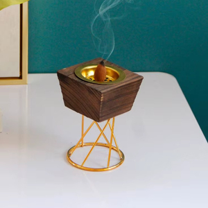 Quemador de incienso de madera estilo antiguo para aromatizar el hogar, soporte para quemar incienso aromático para sala de estar y área de oración. - Product Image 1
