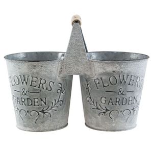 Galvanized Zinc Metal Garden <b>Planter</b> Set Oval Vintage Silver Flower Pot Succulent Herb Tub Indoor Outdoor Home Decor <b>Planters</b> - Product Image 5