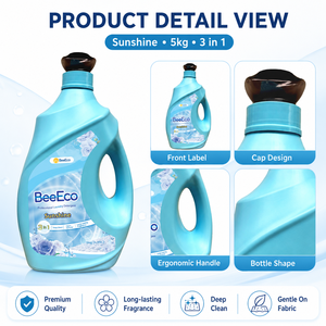 Détergent à lessive liquide professionnel BeeEco Sunshine 5 kg x 4, vente en gros, écologique, biodégradable, non parfumé, 30%-50% actif - Product Image 5