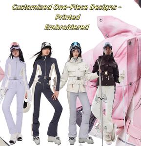 Leggings <span class=keywords><strong>Mini</strong></span>-Flare durables beiges pour femmes Combinaison de <span class=keywords><strong>ski</strong></span> une pièce pour vêtements de neige - Product Image 3