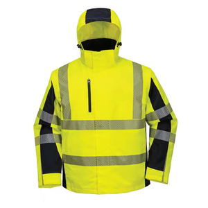 High Visibility Reflective Safety Hoodie with ANSI Class 3 Waterproof <b>LED</b> Flash Customized Logo for Men Outdoor Work Wear - Product Image 1