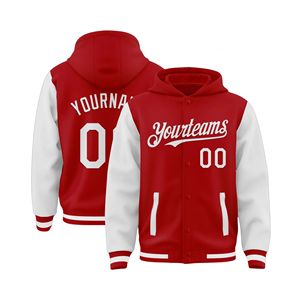 Chaqueta Letterman con capucha personalizada de primera calidad, estilo urbano, para hombre, con bordado y patchwork, estilo universitario, tipo bomber. - Product Image 4