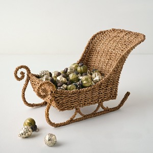 Trineos de hierba marina tejida, cesta de trineo de Papá Noel de hierba marina, piezas de decoración navideña, suministros al por mayor - Product Image 3