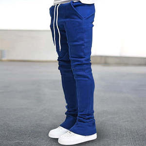 Manufacturer Custom Logo Men's Stacked Joggers Casual Fleece Lightweight <b>Elastic</b> <b>Waist</b> Loose Fit Flare Quick Dry Breathable - Product Image 2