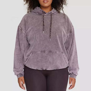 Nuevas Sudaderas con Capucha para Mujer, Estilo Vintage, Lavado Ácido, Talla Grande, para la Temporada de Invierno - Product Image 4