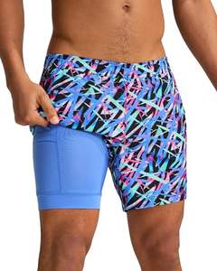 Pantalones cortos 2 en 1 para hombre, pantalones cortos para correr, gimnasio, entrenamiento físico, pantalones cortos de playa de secado rápido para hombre, ropa deportiva de verano - Product Image 1