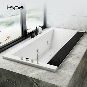 Bañera Rectangular de Acrílico I-Spa de 1.7m, Diseño Moderno con Hidromasaje y Aire Comprimido, Luz de Colores Controlada por Computadora - Product Image 1