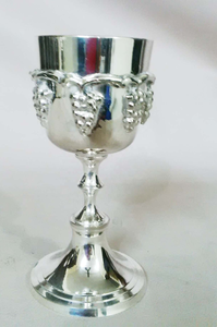 Coupe à vin en laiton argenté martelé avec pied, élégante pour le champagne, accessoires de bar en métal - Product Image 6